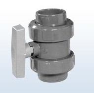 PVC-Kugelhahn mit 2 Anschlussenden, 25 mm