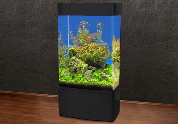 Säule 80cm Glasaquarium Aquarienkombination schwarz